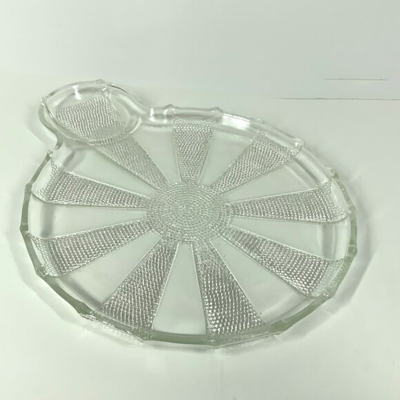 1950s Jeannette Dewdrop Clear Hostess Tray Luncheon Plate Television Snack Set - Picture 3 of 16